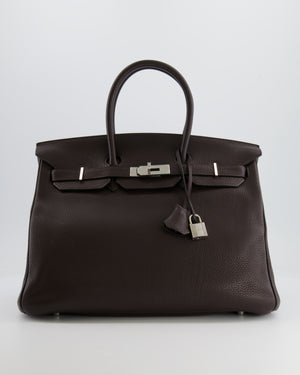 Hermès Birkin 35cm Bag in Chocolate Brown Togo Leather with Palladium Hardware