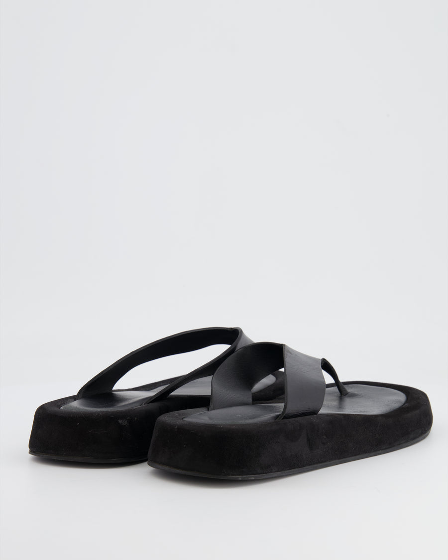 The Row Black Suede Ginza Sandals Size EU 38.5 RRP £960