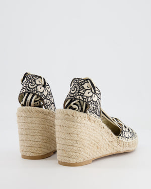 Zimmermann Black and Cream Wedge Espadrilles Size EU 38 RRP £425