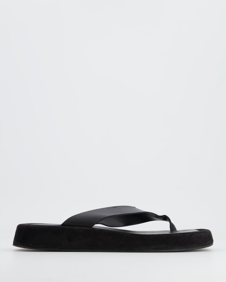 The Row Black Suede Ginza Sandals Size EU 38.5 RRP £960