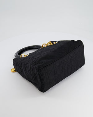 *FIRE PRICE* Christian Dior Black Medium Lady Dior Bag in Canvas with Gold Hardware RRP £5,300