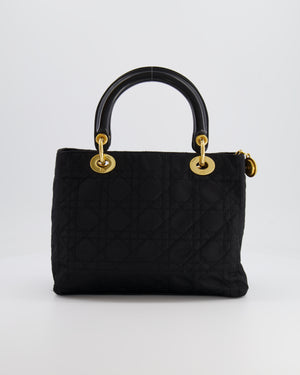 *FIRE PRICE* Christian Dior Black Medium Lady Dior Bag in Canvas with Gold Hardware RRP £5,300