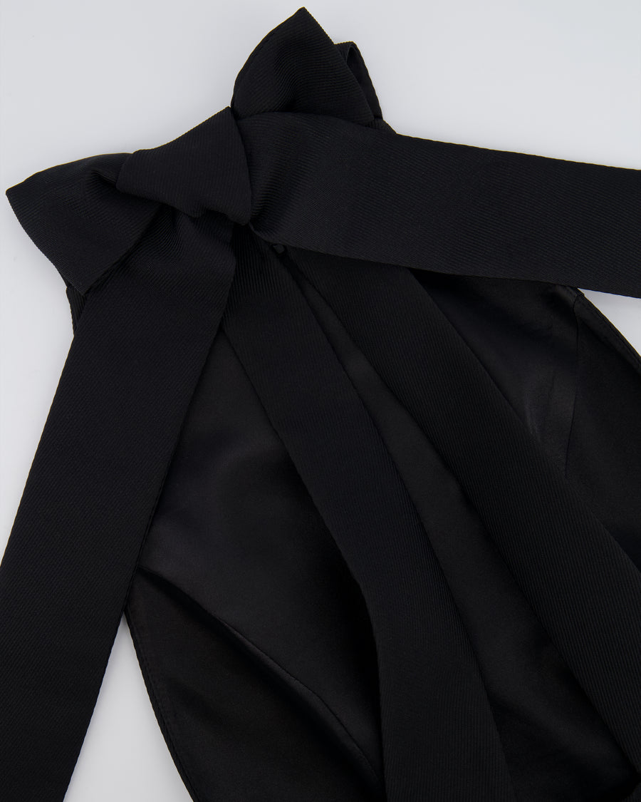 New Arrivals Black Mini Dress with Detachable Bow in the Back FR 36 (UK 8)