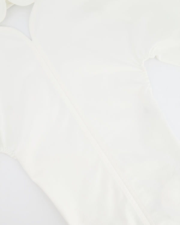 Courrèges White Long-Sleeve Backless Bodysuit Size FR 34 (UK 6) RRP £500