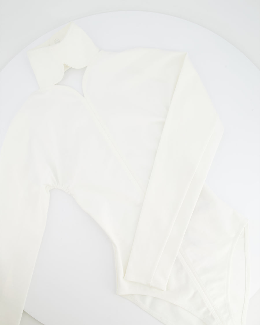 Courrèges White Long-Sleeve Backless Bodysuit Size FR 34 (UK 6) RRP £500