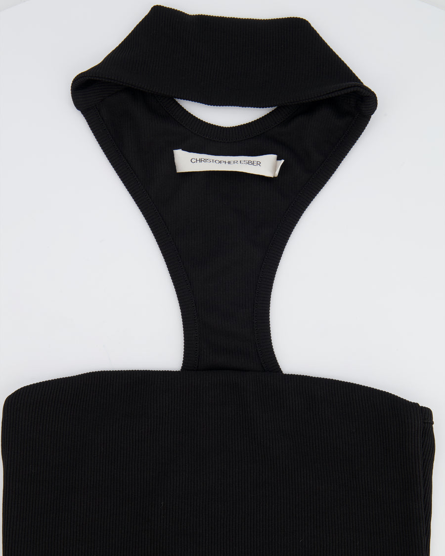 Christopher Esber Black High Neck Cut Out Top Size IT 40 (UK 8)