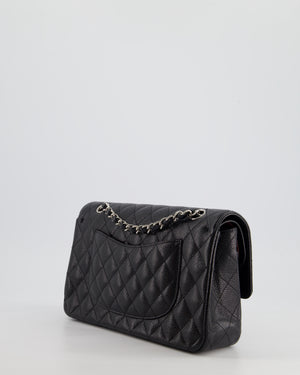 Chanel Medium Black Classic Double Flap Bag in Caviar Leather with Silver Hardware