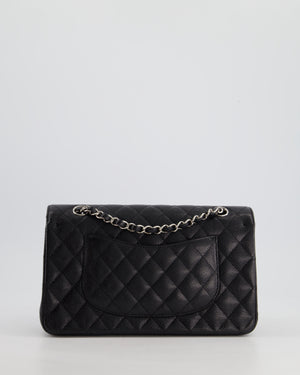 Chanel Medium Black Classic Double Flap Bag in Caviar Leather with Silver Hardware