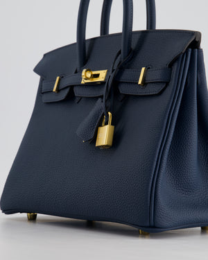 Hermès Birkin 25cm Retourne in Bleu De Prusse Togo Leather with Gold Hardware