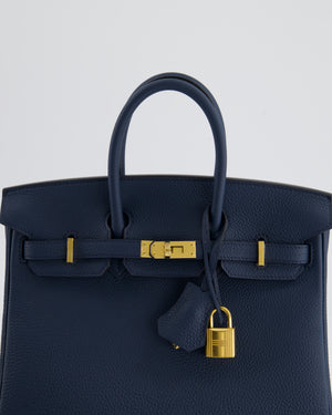 Hermès Birkin 25cm Retourne in Bleu De Prusse Togo Leather with Gold Hardware