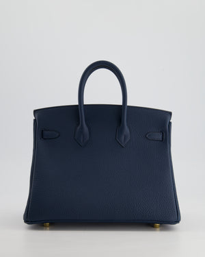 Hermès Birkin 25cm Retourne in Bleu De Prusse Togo Leather with Gold Hardware