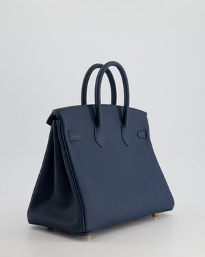 Hermès Birkin 25cm Retourne in Bleu De Prusse Togo Leather with Gold Hardware