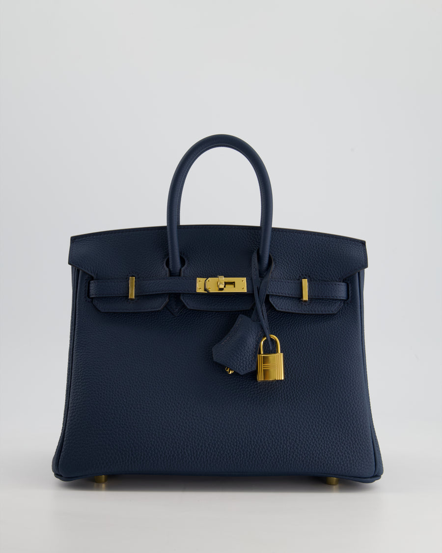 Hermès Birkin 25cm Retourne in Bleu De Prusse Togo Leather with Gold Hardware