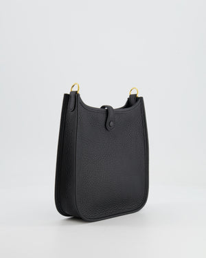 Hermès Mini Evelyne Bag in Black Clemence Leather with Gold Hardware