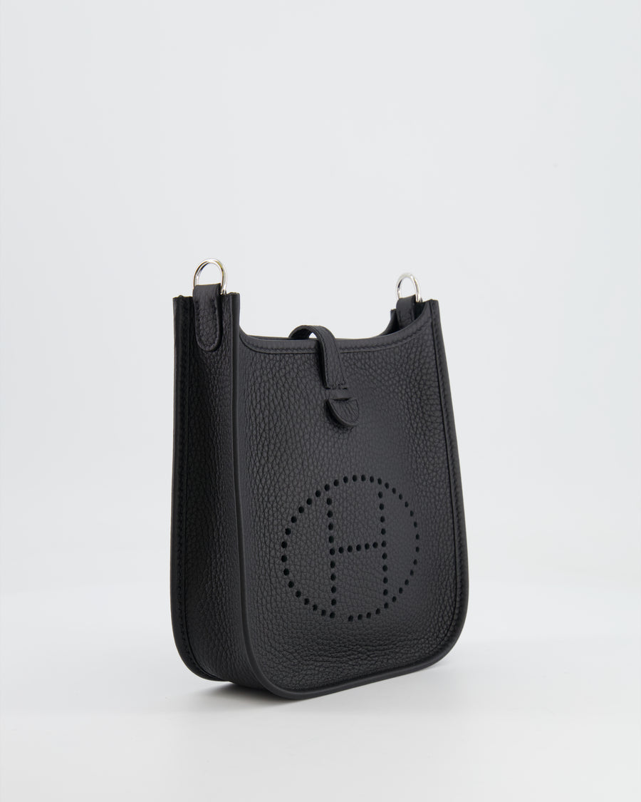 *STORE FRESH* Hermès Mini Evelyne Bag in Black Clemence Leather with Palladium Hardware