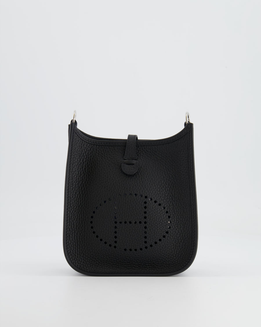 *STORE FRESH* Hermès Mini Evelyne Bag in Black Clemence Leather with Palladium Hardware