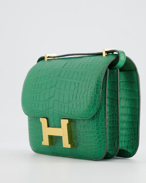 *STORE FRESH* Hermès Constance III Mini 18cm Bag in Cactus Alligator Mississippiensis Leather with Gold Hardware