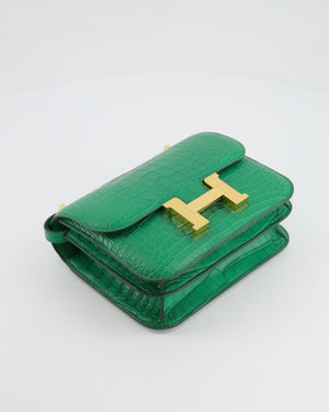 *STORE FRESH* Hermès Constance III Mini 18cm Bag in Cactus Alligator Mississippiensis Leather with Gold Hardware