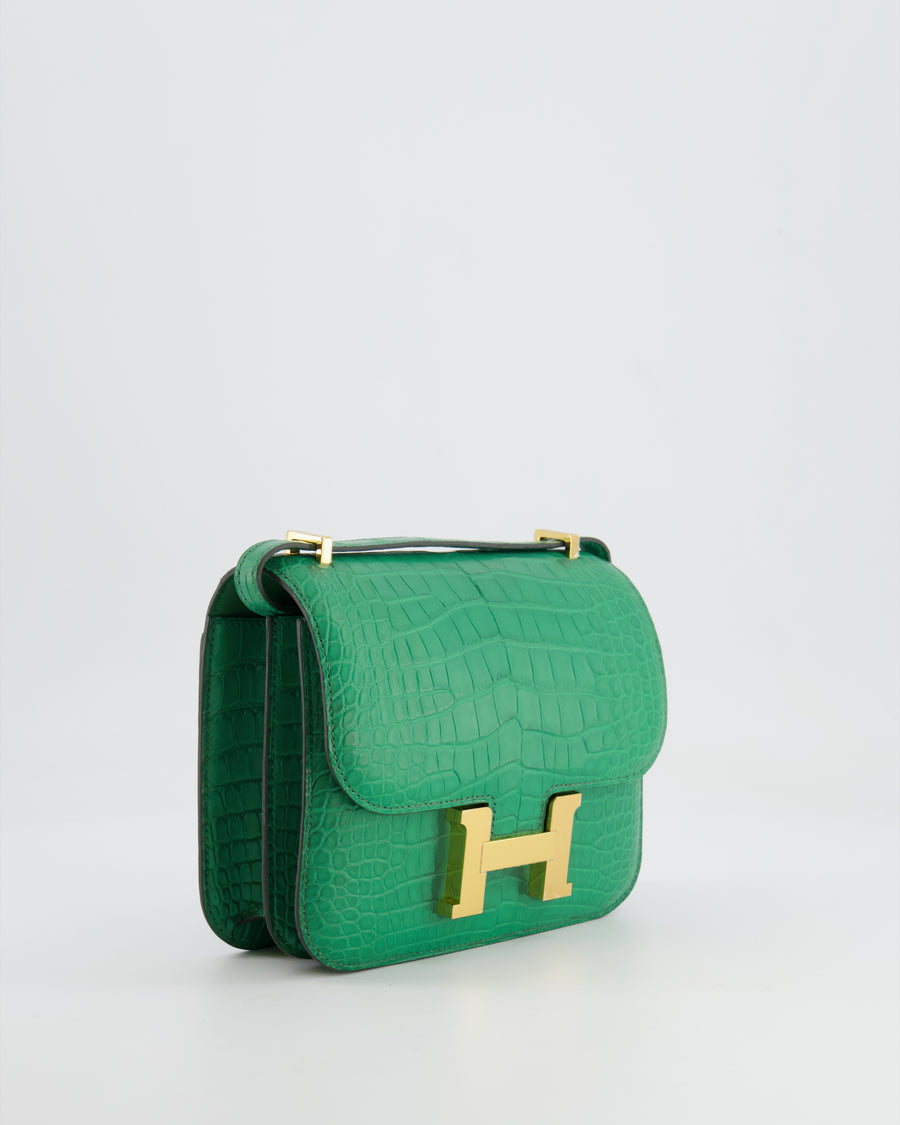 *STORE FRESH* Hermès Constance III Mini 18cm Bag in Cactus Alligator Mississippiensis Leather with Gold Hardware