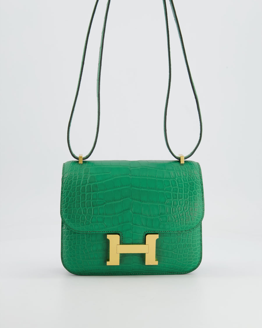 *STORE FRESH* Hermès Constance III Mini 18cm Bag in Cactus Alligator Mississippiensis Leather with Gold Hardware