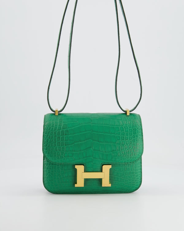 *STORE FRESH* Hermès Constance III Mini 18cm Bag in Cactus Alligator Mississippiensis Leather with Gold Hardware