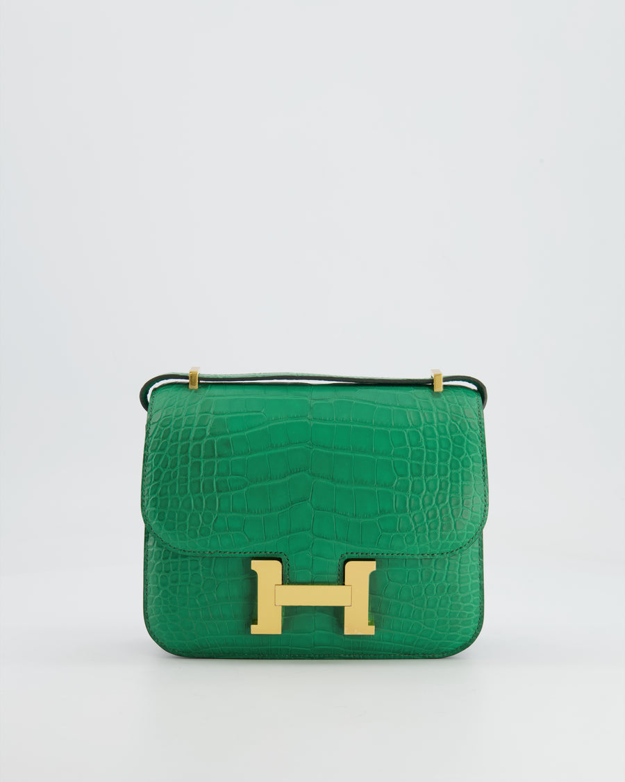 *STORE FRESH* Hermès Constance III Mini 18cm Bag in Cactus Alligator Mississippiensis Leather with Gold Hardware