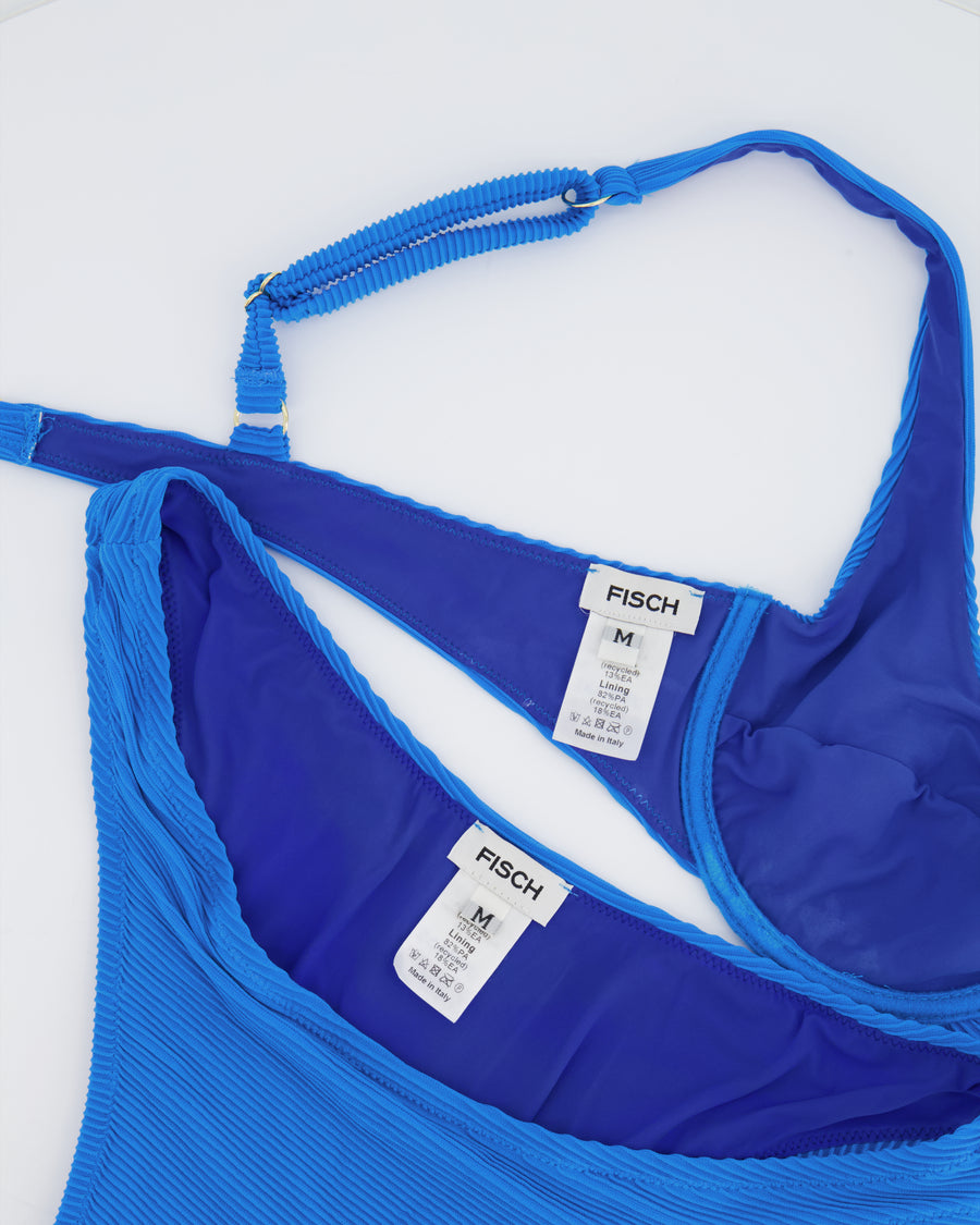 Fisch Blue Ribbed Swimsuit Size FR 38 (UK 10)