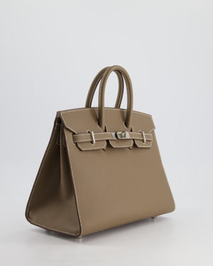 Hermès Birkin Sellier 25cm in Etoupe Epsom Leather with Contrast Stitching and Palladium Hardware