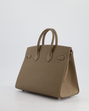 Hermès Birkin Sellier 25cm in Etoupe Epsom Leather with Contrast Stitching and Palladium Hardware