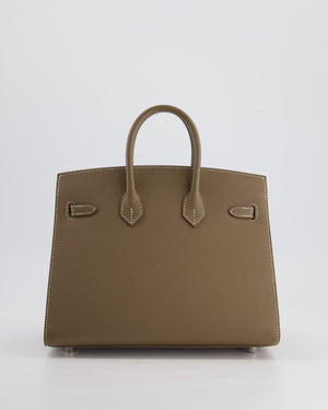 Hermès Birkin Sellier 25cm in Etoupe Epsom Leather with Contrast Stitching and Palladium Hardware