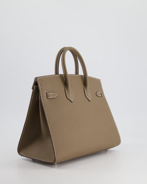 Hermès Birkin Sellier 25cm in Etoupe Epsom Leather with Contrast Stitching and Palladium Hardware