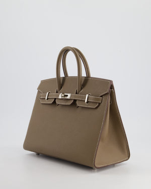 Hermès Birkin Sellier 25cm in Etoupe Epsom Leather with Contrast Stitching and Palladium Hardware