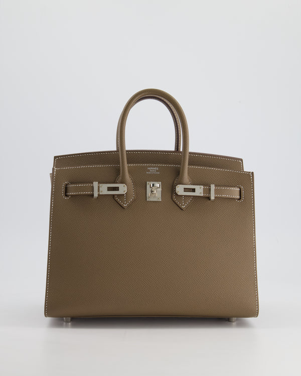 Hermès Birkin Sellier 25cm in Etoupe Epsom Leather with Contrast Stitching and Palladium Hardware