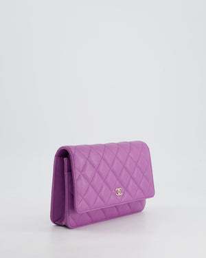 *HOT & RARE* Chanel Purple Wallet on Chain Bag in Caviar Leather with Champagne Gold Hardwar