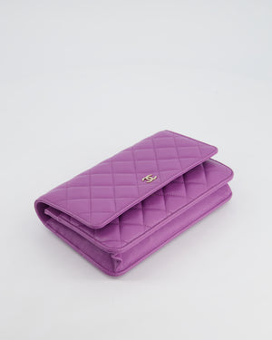 *HOT & RARE* Chanel Purple Wallet on Chain Bag in Caviar Leather with Champagne Gold Hardwar