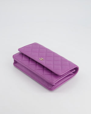 *HOT & RARE* Chanel Purple Wallet on Chain Bag in Caviar Leather with Champagne Gold Hardwar