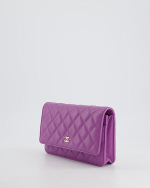 *HOT & RARE* Chanel Purple Wallet on Chain Bag in Caviar Leather with Champagne Gold Hardwar