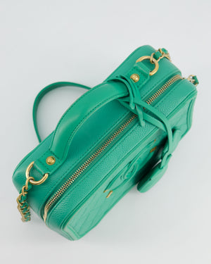 *HOT* Chanel Mint Green Medium CC Vanity Case Bag in Caviar Leather with Brushed Gold Hardware