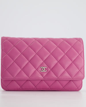 Chanel Lilac Quilted Wallet on Chain Bag in Lambskin Leather with Silver Hardware