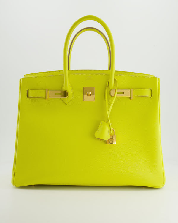 *HOT* Hermès Birkin 35cm Bag in Yellow Souffre Epsom Leather with Gold Hardware