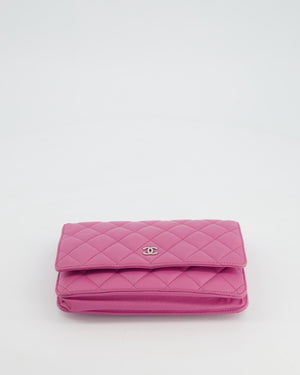 Chanel Lilac Quilted Wallet on Chain Bag in Lambskin Leather with Silver Hardware