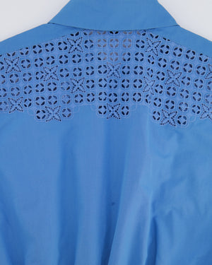 Louis Vuitton Blue Mini Sleeveless Dress with Perforated Monogram Details Size FR 38 (UK 10)