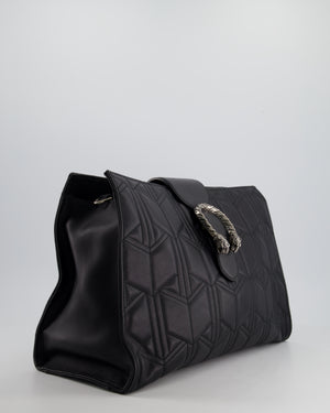 Gucci Black Quilted Leather Dionisyus Flap Tote Bag with Ruthenium Hardware