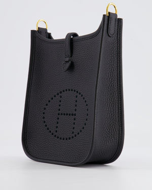 *STORE-FRESH* Hermès Mini Evelyne Bag in Black Clemence Leather with Gold Hardware