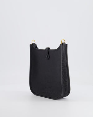 *STORE-FRESH* Hermès Mini Evelyne Bag in Black Clemence Leather with Gold Hardware