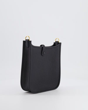 *STORE-FRESH* Hermès Mini Evelyne Bag in Black Clemence Leather with Gold Hardware