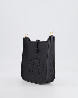 *STORE-FRESH* Hermès Mini Evelyne Bag in Black Clemence Leather with Gold Hardware