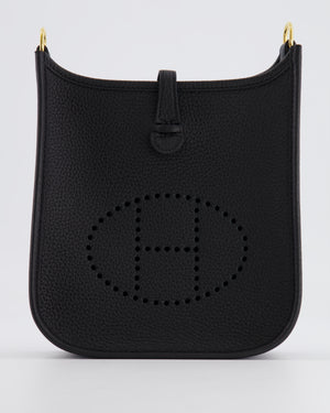 *STORE-FRESH* Hermès Mini Evelyne Bag in Black Clemence Leather with Gold Hardware