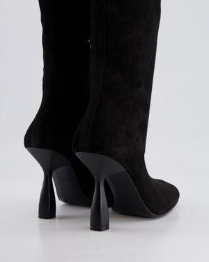 Hermès Black Suede Hurricane Calf-High Boots Size EU 38 RRP £2,250