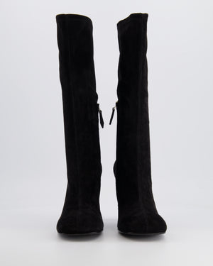 Hermès Black Suede Hurricane Calf-High Boots Size EU 38 RRP £2,250